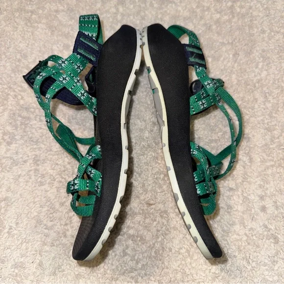 Chaco Green and Black Sandals Size 7 - Picture 4 of 6